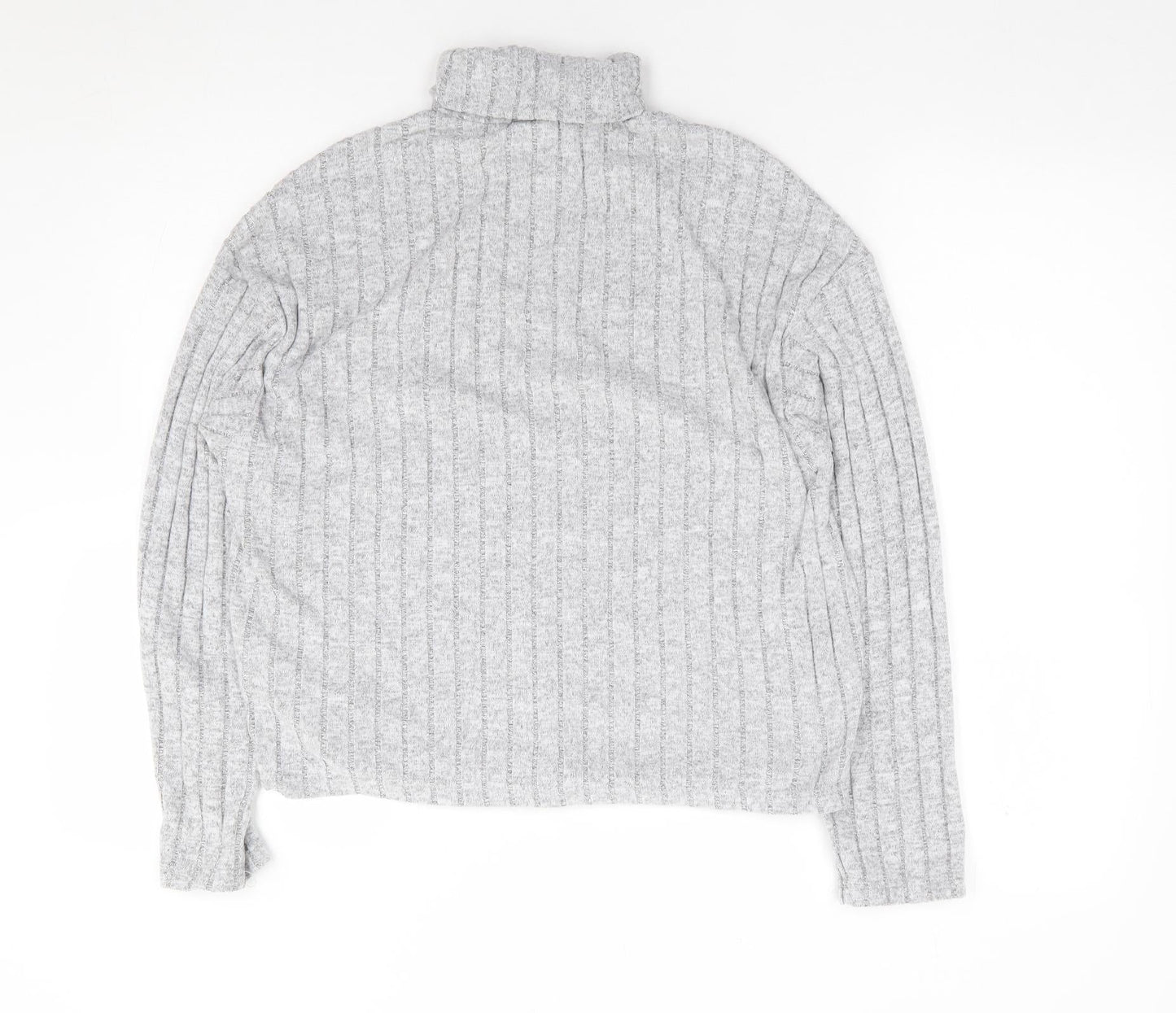 SheIn Womens Grey Roll Neck  Polyester Pullover Jumper Size S