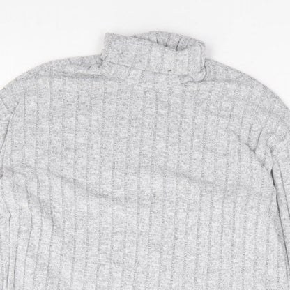 SheIn Womens Grey Roll Neck  Polyester Pullover Jumper Size S