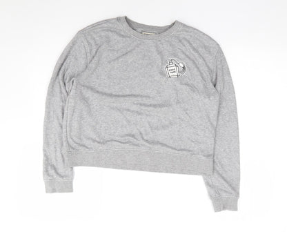 Womens UK Size S Pull & Bear Grey Pullover Sweatshirt