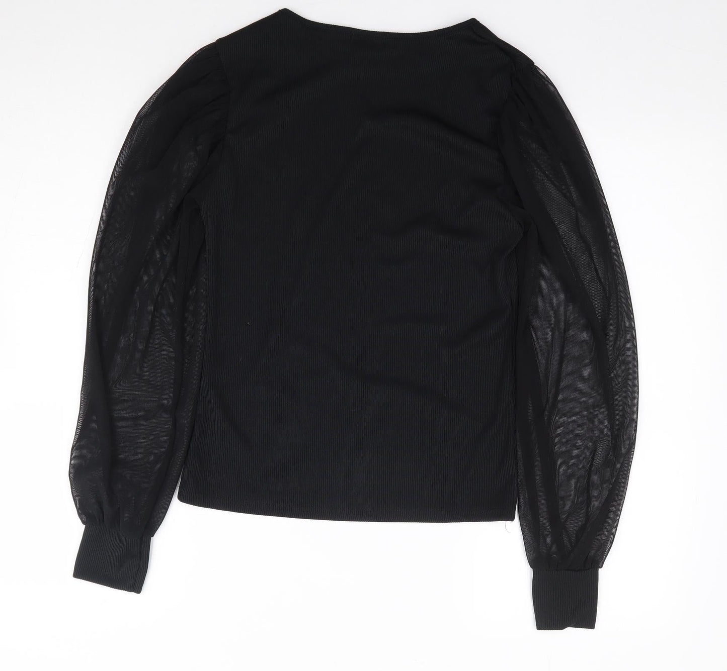 Boohoo Womens Black  Polyester Jersey T-Shirt Size 12 Round Neck