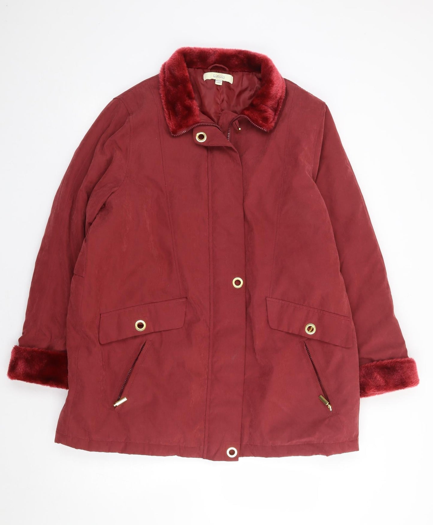 Classic Womens Red   Jacket Coat Size 16  Zip