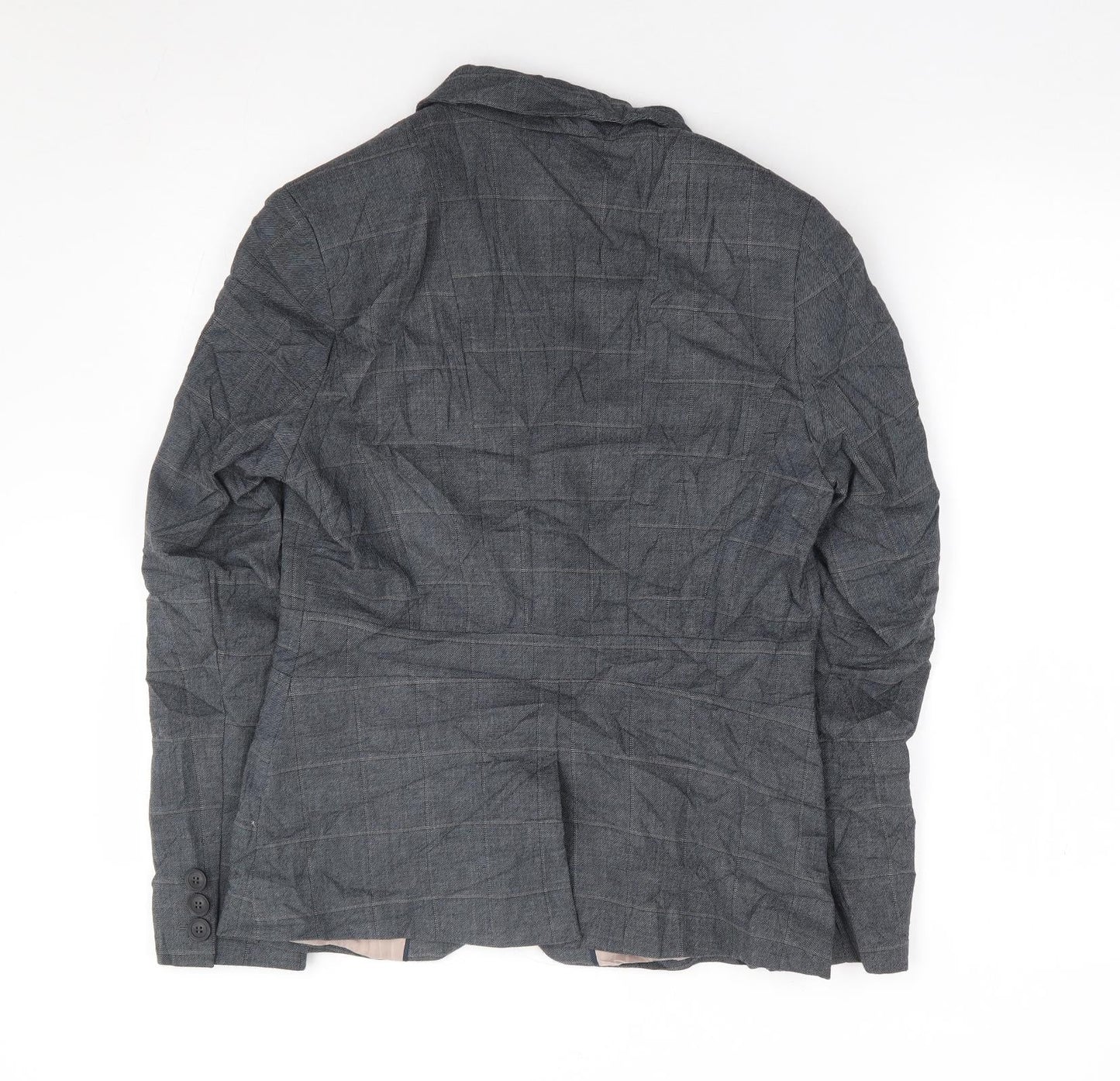 NEXT Womens Grey Check Polyester Jacket Suit Jacket Size 10