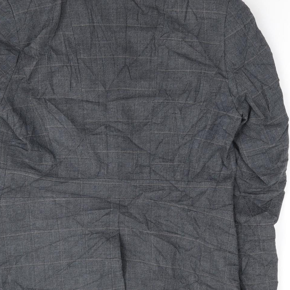 NEXT Womens Grey Check Polyester Jacket Suit Jacket Size 10