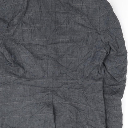 NEXT Womens Grey Check Polyester Jacket Suit Jacket Size 10
