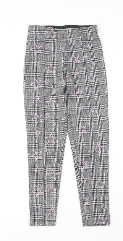 Matalan Girls Pink Houndstooth Polyester Carrot Trousers Size 9 Months  Regular