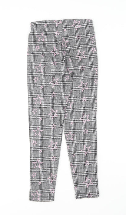 Matalan Girls Pink Houndstooth Polyester Carrot Trousers Size 9 Months  Regular