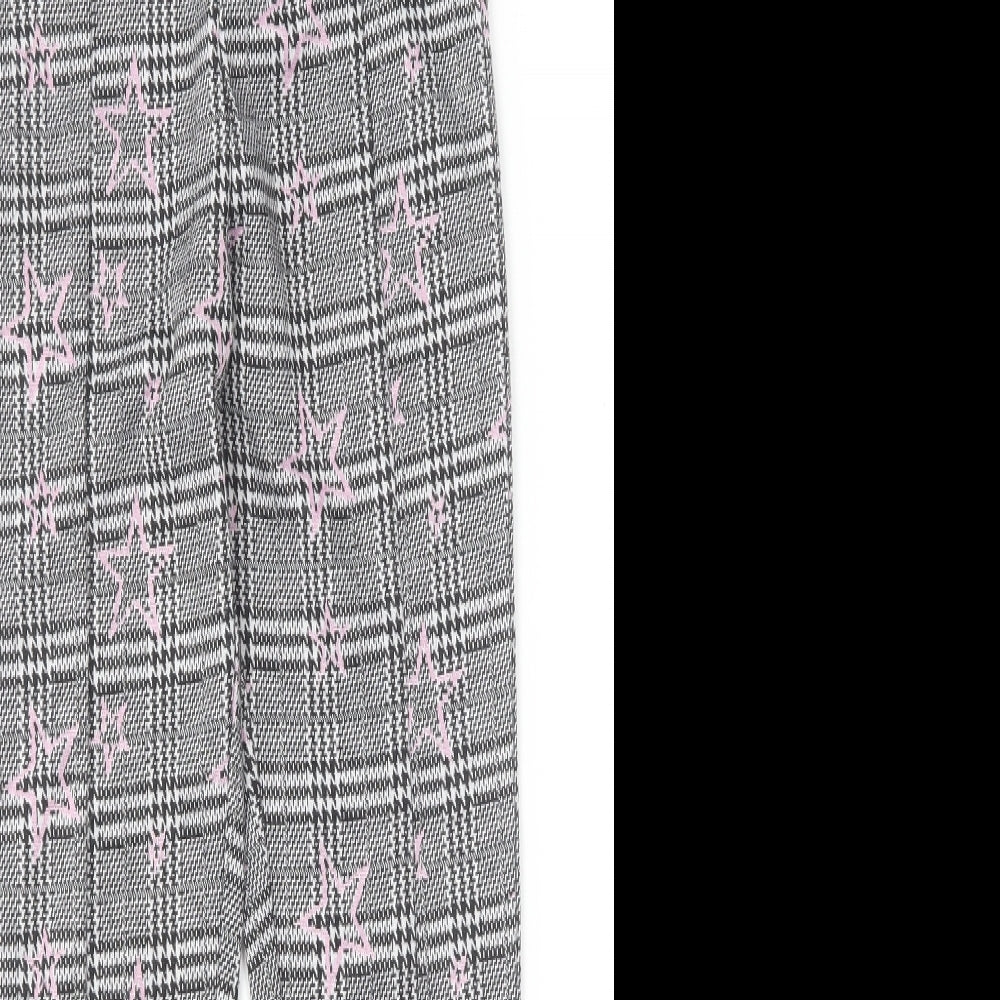 Matalan Girls Pink Houndstooth Polyester Carrot Trousers Size 9 Months  Regular