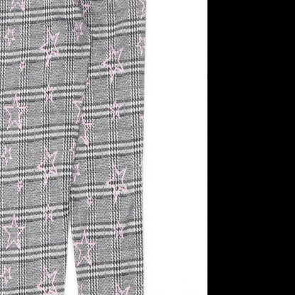 Matalan Girls Pink Houndstooth Polyester Carrot Trousers Size 9 Months  Regular