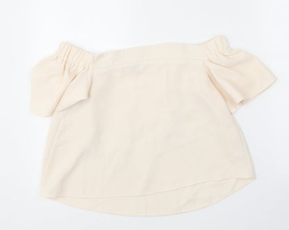 Womens UK Size 6 Topshop Ivory Basic Blouse