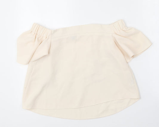 Womens UK Size 6 Topshop Ivory Basic Blouse