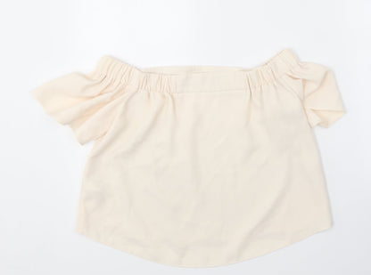 Womens UK Size 6 Topshop Ivory Basic Blouse