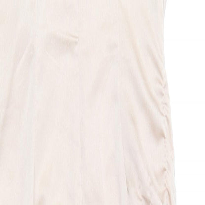 PRETTYLITTLETHING Womens Gold  Polyester Slip Dress  Size 4  Square Neck