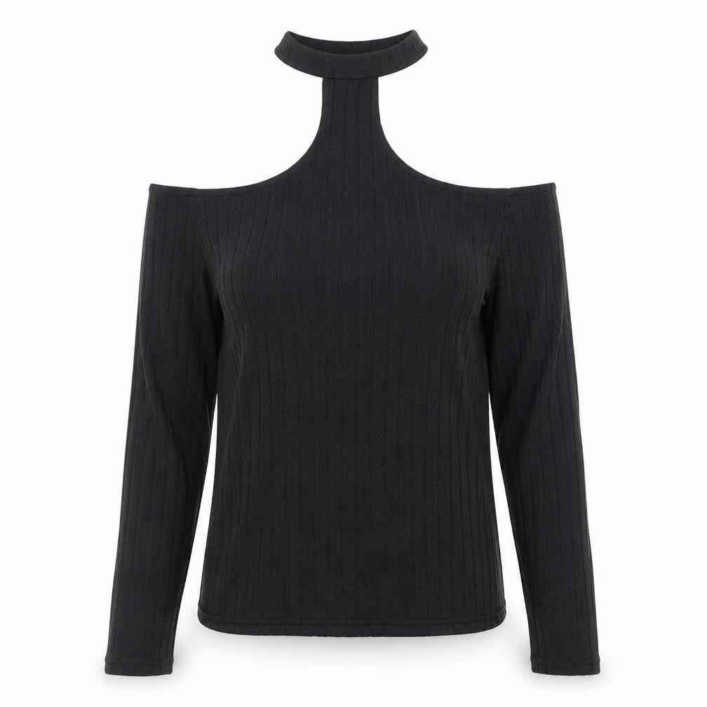 Womens UK Size L Divided Black Basic T-Shirt