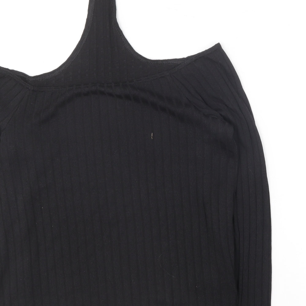 Womens UK Size L Divided Black Basic T-Shirt