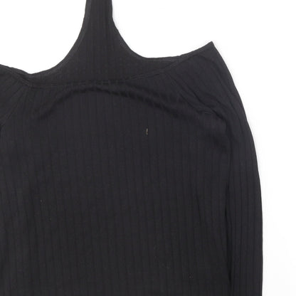Womens UK Size L Divided Black Basic T-Shirt