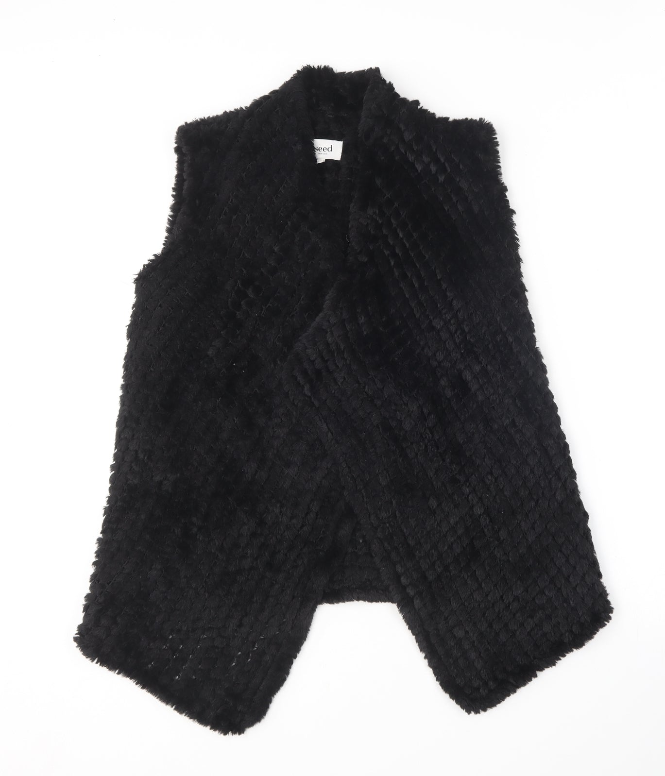 Seed Heritage Womens Black V-Neck  Polyester Cardigan Jumper Size S
