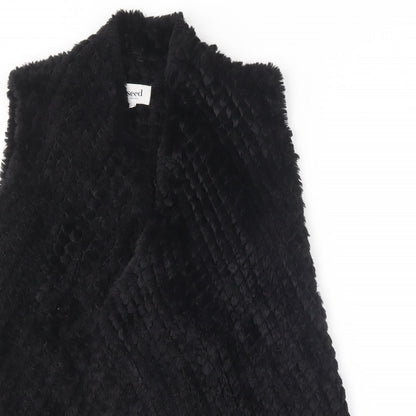 Seed Heritage Womens Black V-Neck  Polyester Cardigan Jumper Size S