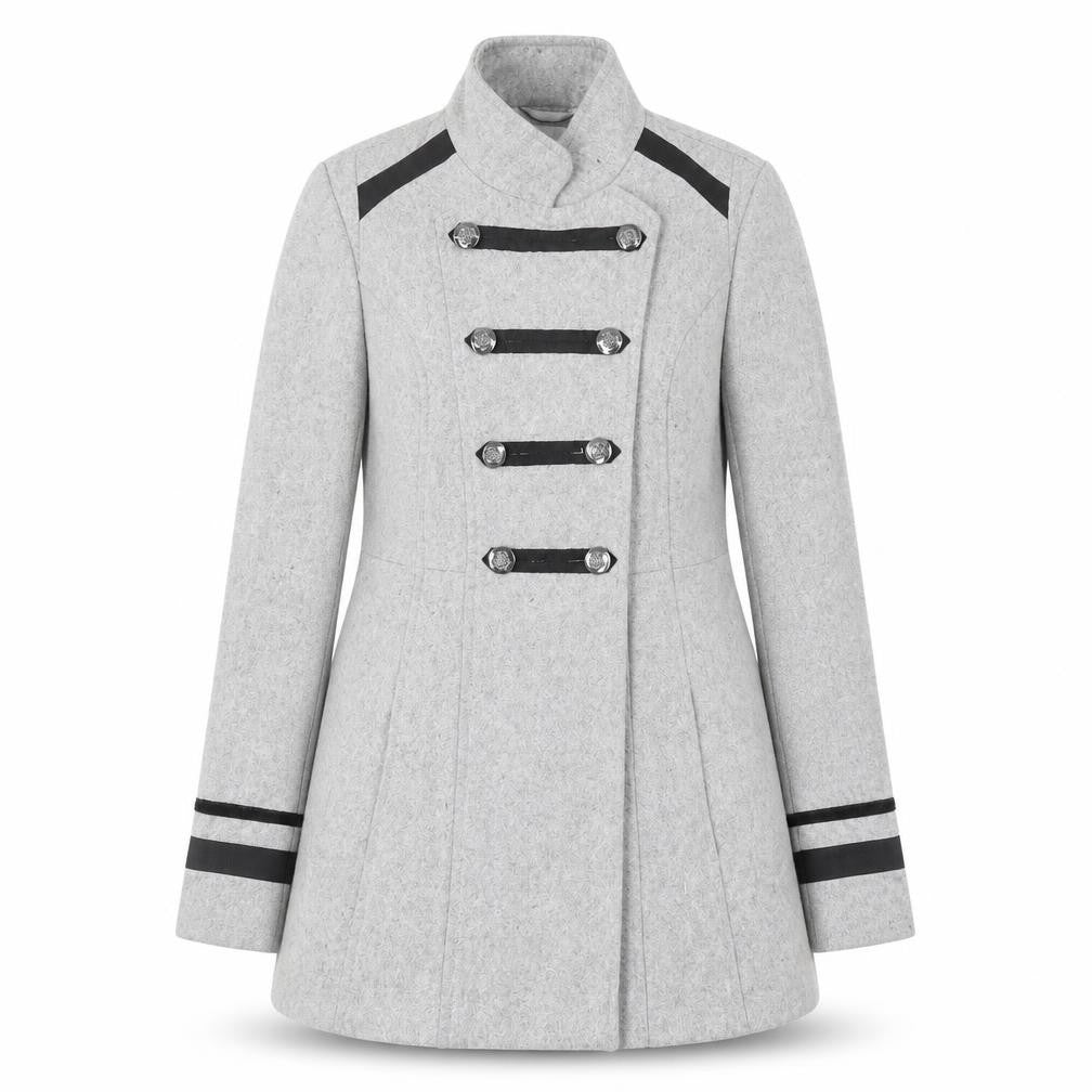 Womens UK Size 10 Red Herring Grey Overcoat