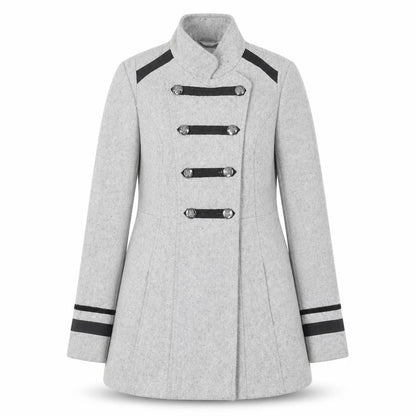 Womens UK Size 10 Red Herring Grey Overcoat