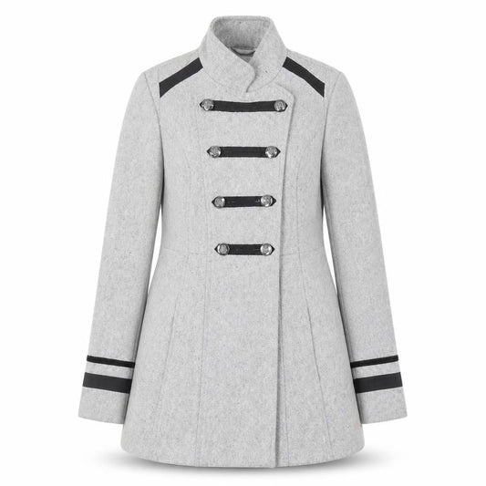 Womens UK Size 10 Red Herring Grey Overcoat