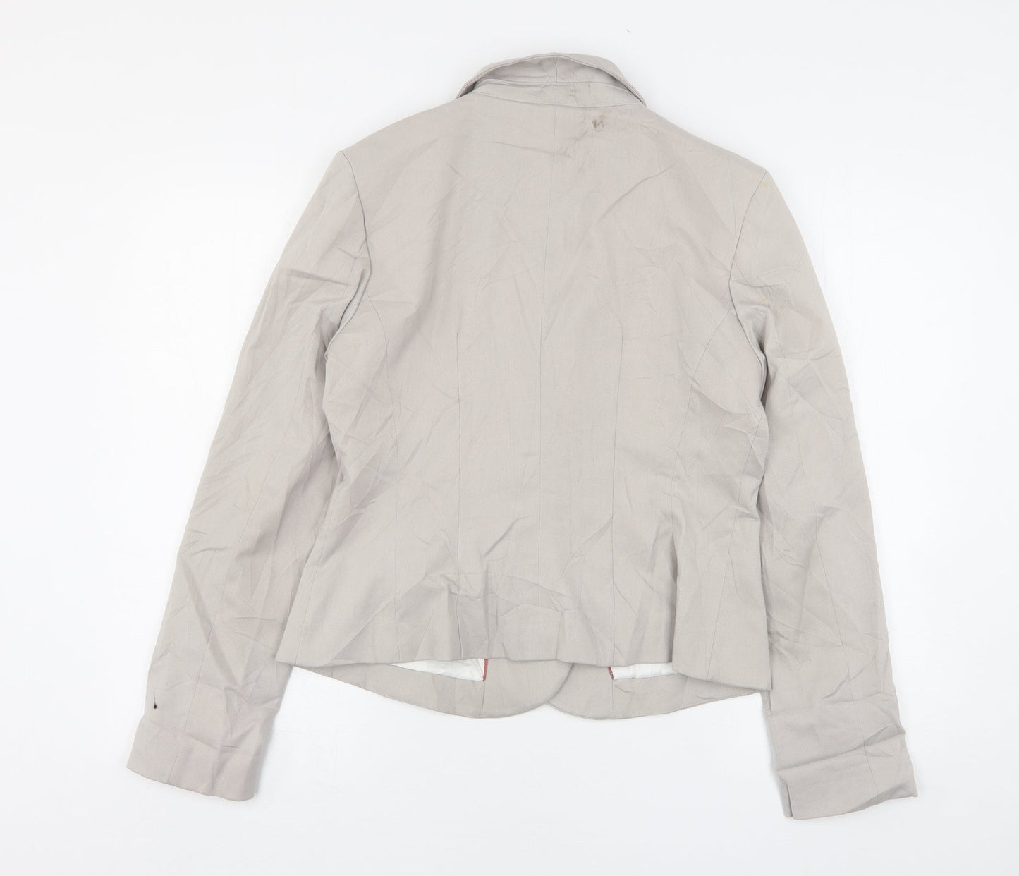 H&M Womens Beige  Polyester Jacket Blazer Size 14