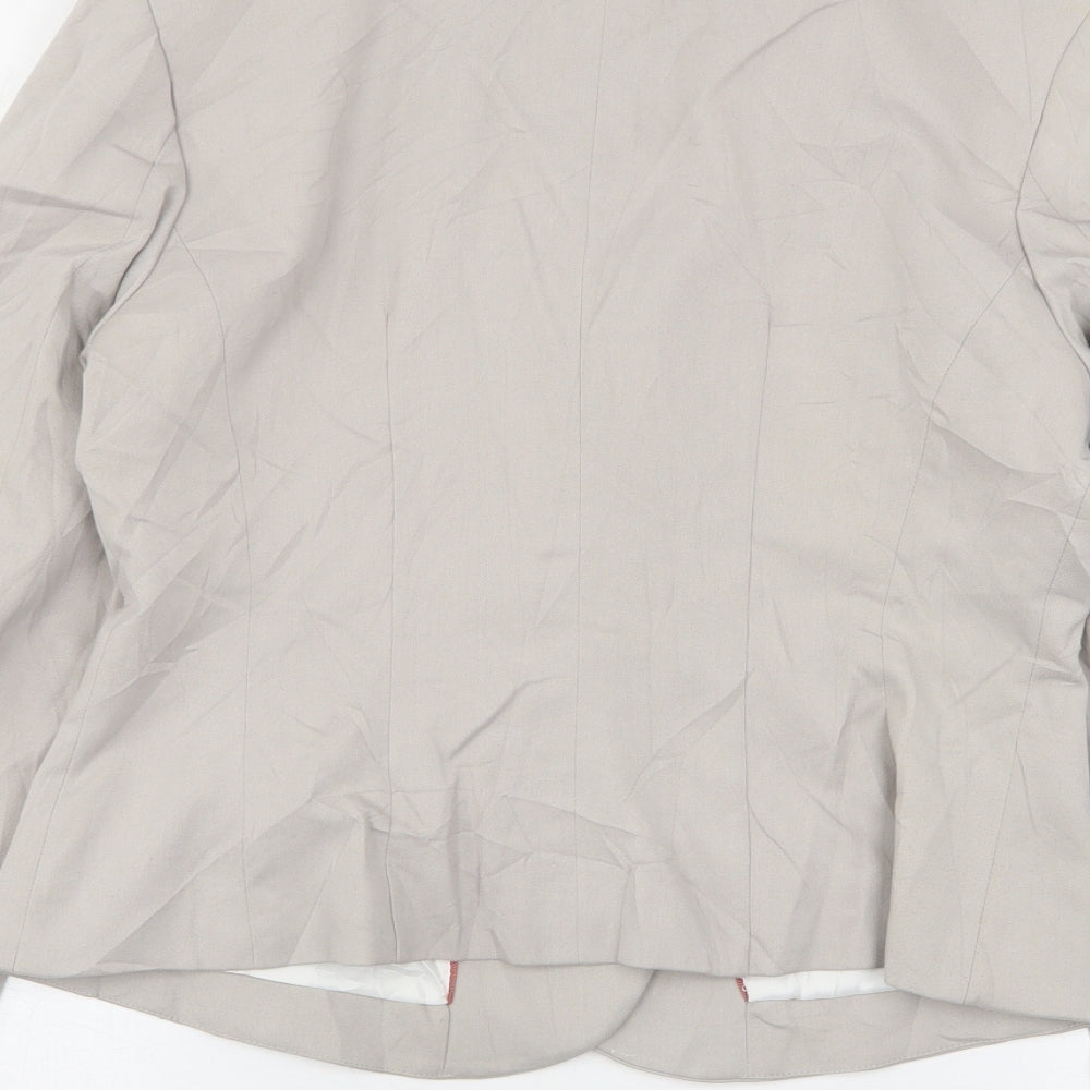 H&M Womens Beige  Polyester Jacket Blazer Size 14