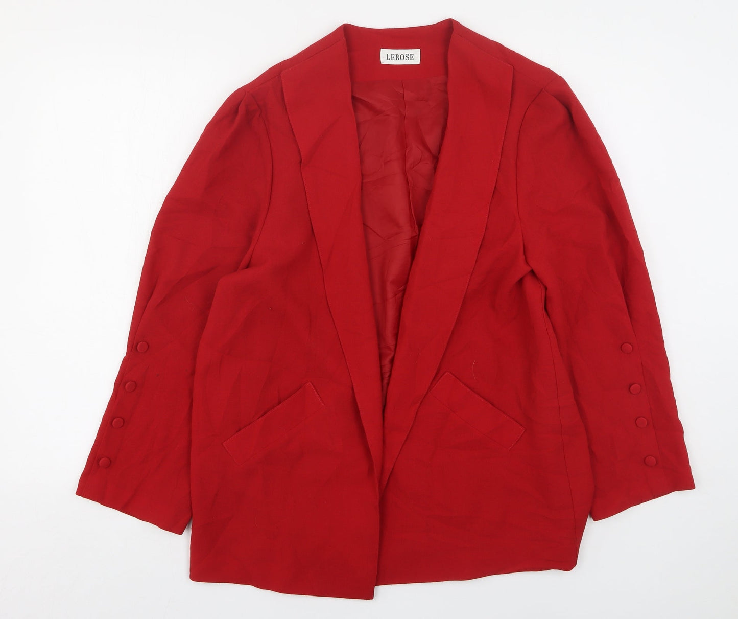 Lerose Womens Red  Wool Jacket Blazer Size 12