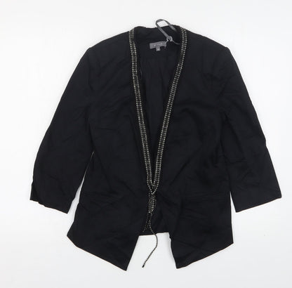 Et Vous Womens Black  Cotton Jacket Blazer Size 10