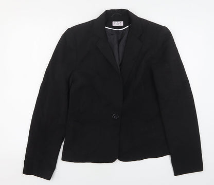Select Womens Black  Polyester Jacket Suit Jacket Size 12