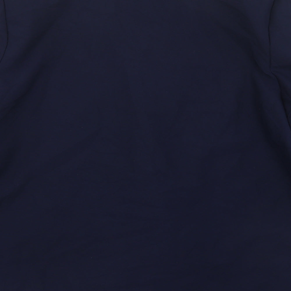 Preworn Womens Blue  Polyester Jacket Suit Jacket Size 18