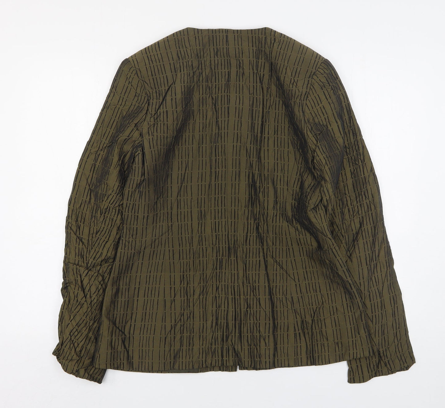 Kaleidoscope Womens Green Striped Silk Jacket Suit Jacket Size 14