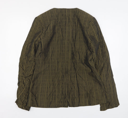 Kaleidoscope Womens Green Striped Silk Jacket Suit Jacket Size 14