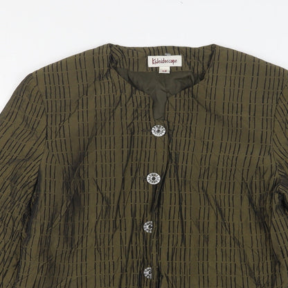 Kaleidoscope Womens Green Striped Silk Jacket Suit Jacket Size 14