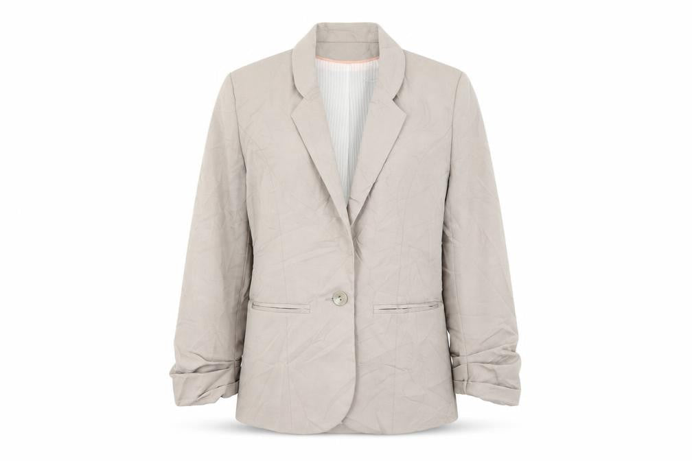 Atmosphere Womens Beige  Polyester Jacket Suit Jacket Size 6