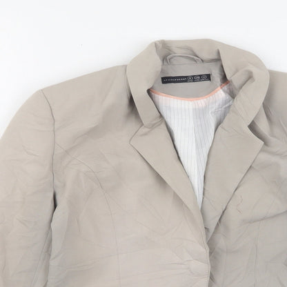 Atmosphere Womens Beige  Polyester Jacket Suit Jacket Size 6