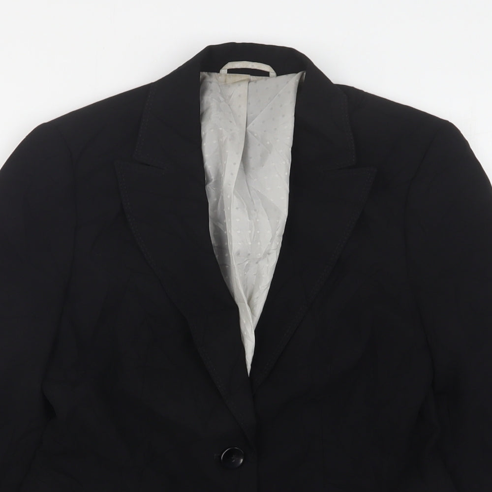 F&F Womens Black  Polyester Jacket Suit Jacket Size 10
