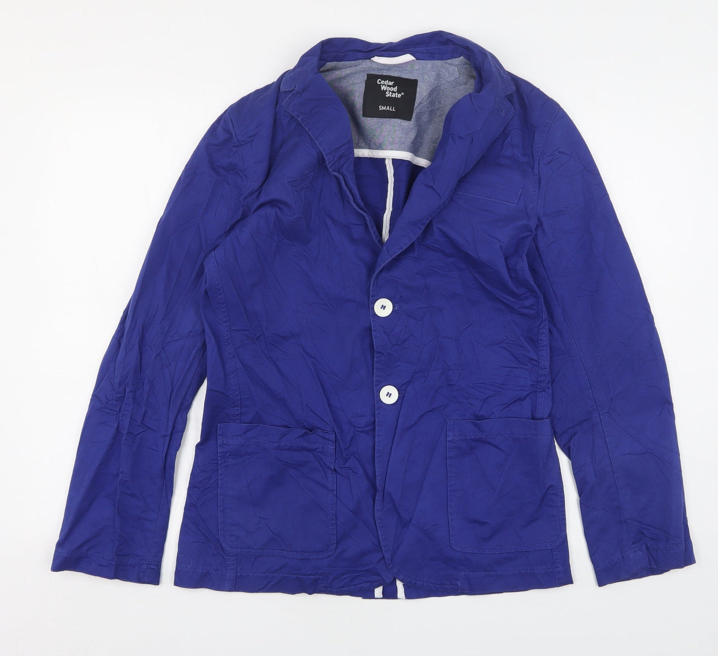 Mens UK Size S Cedar Wood State Regular Blue Suit Jacket
