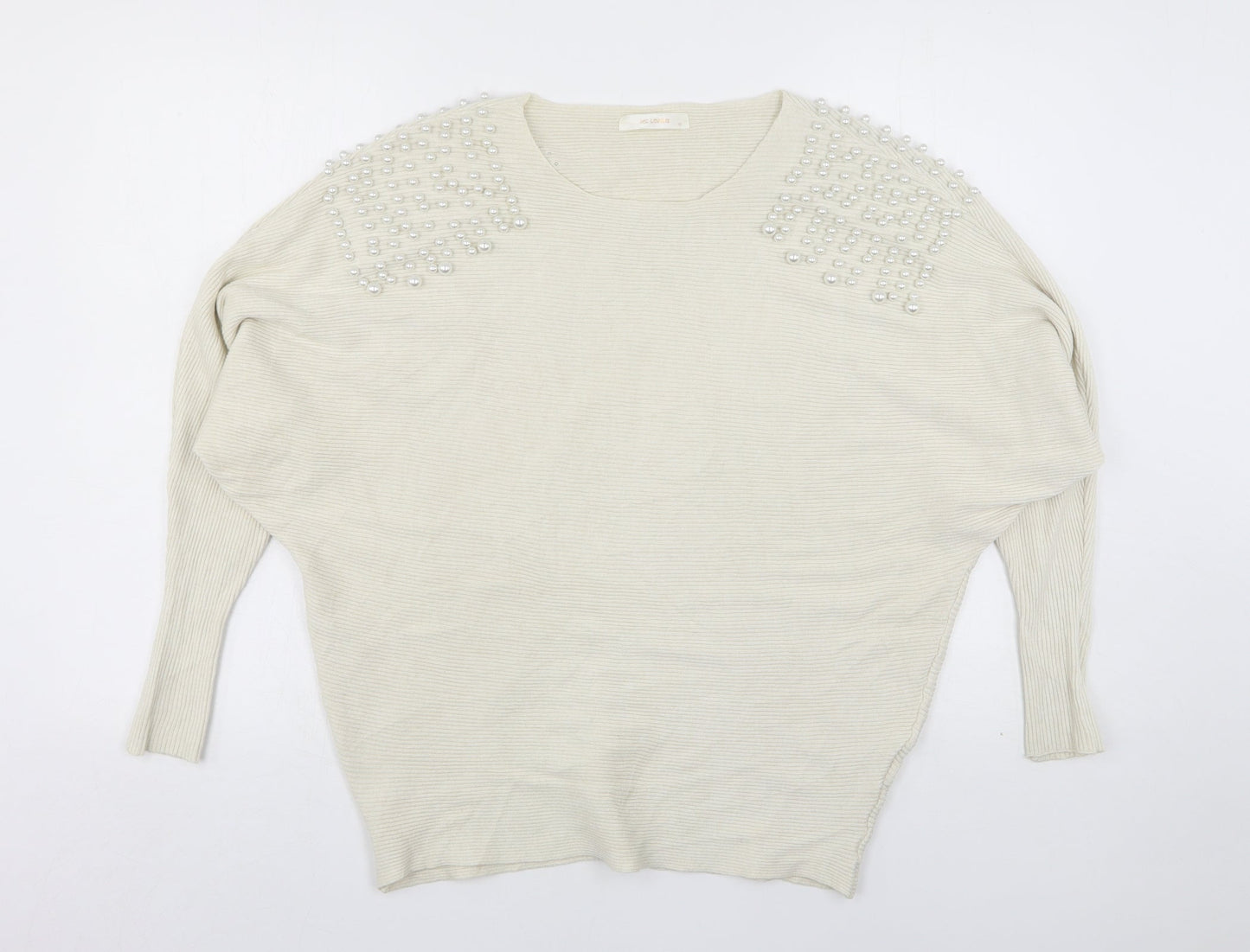 Mc Lorene Womens Beige Round Neck  Viscose Pullover Jumper One Size