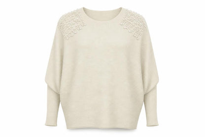 Mc Lorene Womens Beige Round Neck  Viscose Pullover Jumper One Size