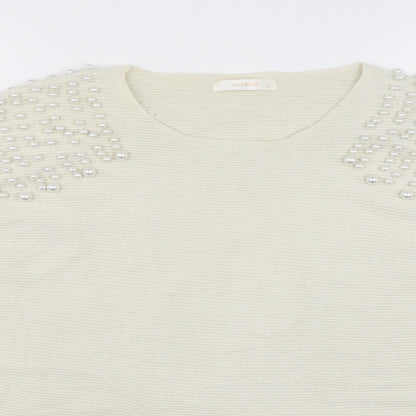 Mc Lorene Womens Beige Round Neck  Viscose Pullover Jumper One Size