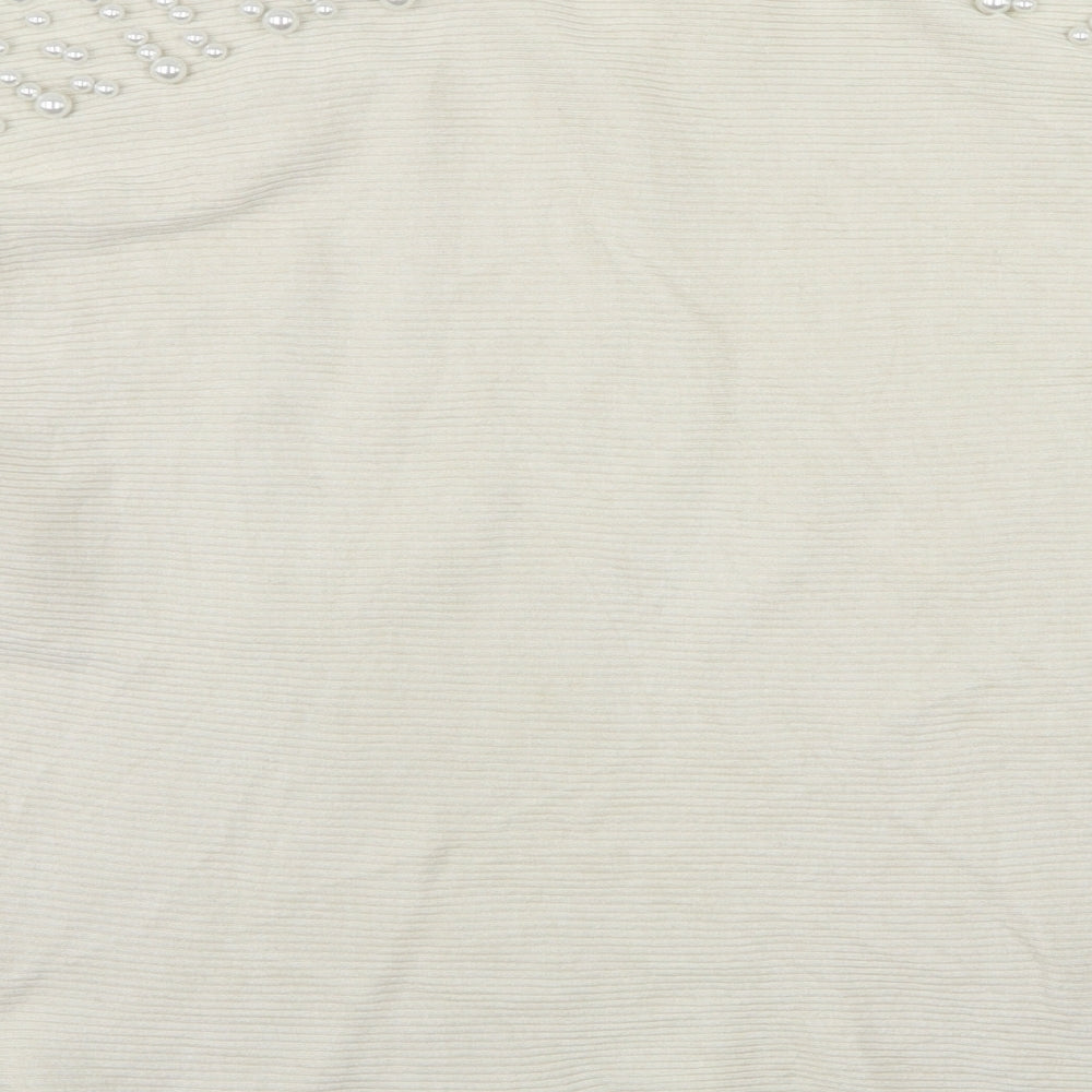 Mc Lorene Womens Beige Round Neck  Viscose Pullover Jumper One Size