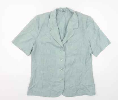 Womens UK Size 14 Paul Separates Green Basic Button-Up