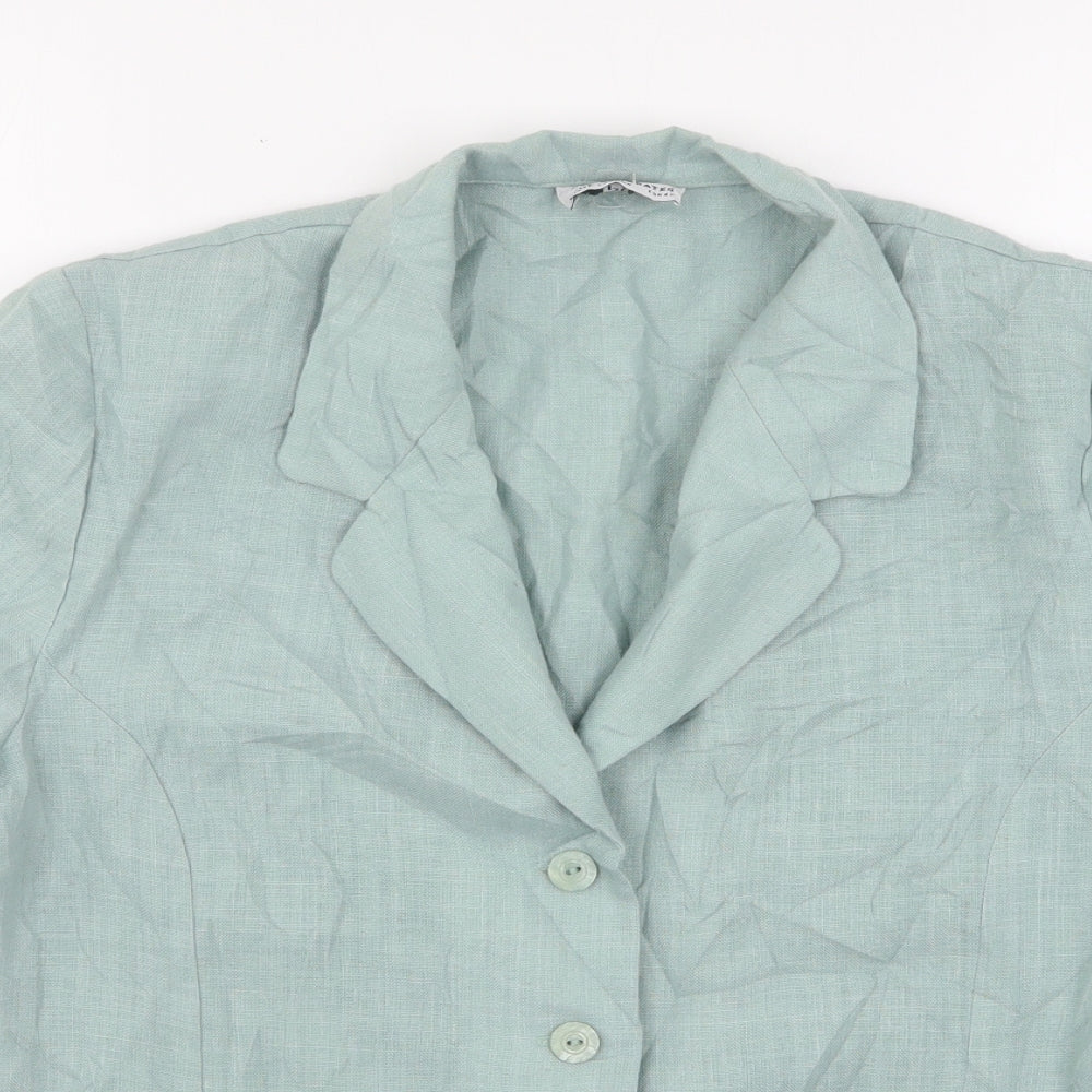 Womens UK Size 14 Paul Separates Green Basic Button-Up