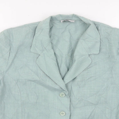 Womens UK Size 14 Paul Separates Green Basic Button-Up