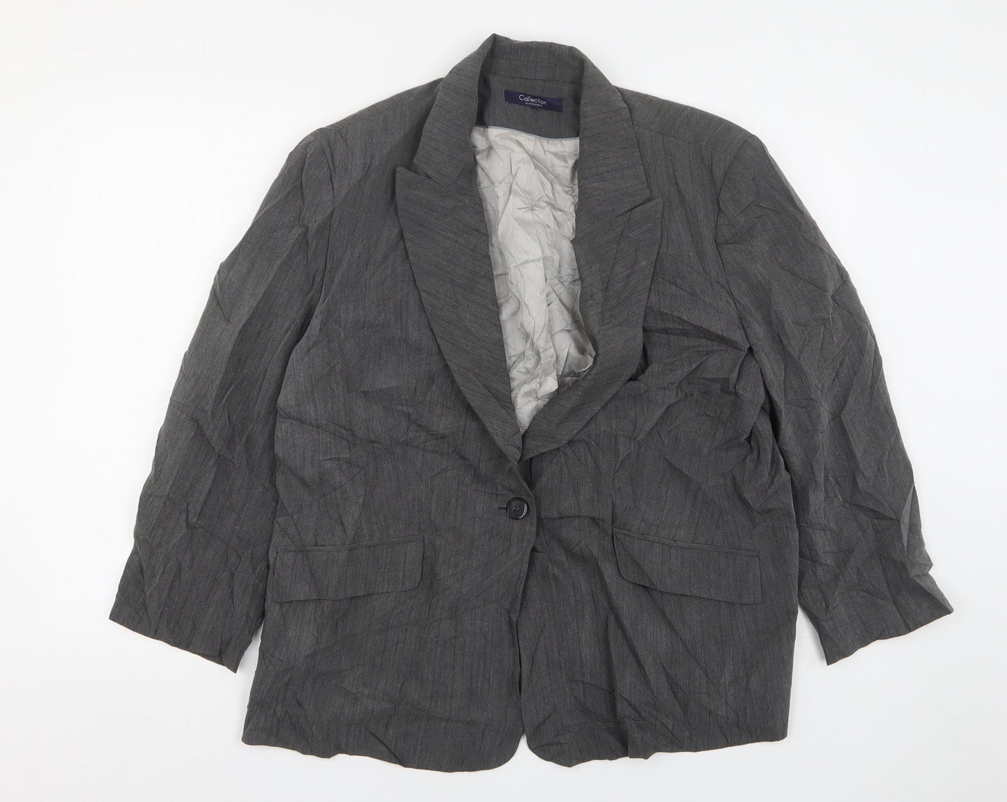 Debenhams Womens Grey  Polyester Jacket Suit Jacket Size 20