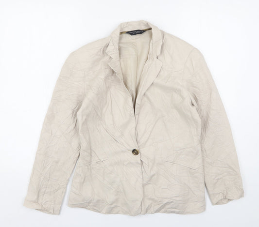 Dorothy Perkins Womens Beige  Viscose Jacket Suit Jacket Size 10