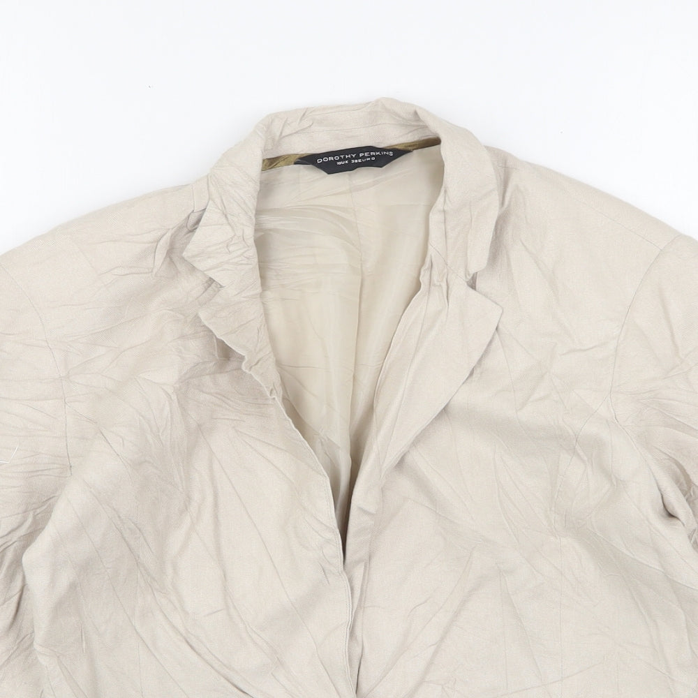 Dorothy Perkins Womens Beige  Viscose Jacket Suit Jacket Size 10