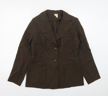 Spinney Womens Brown  Polyester Jacket Suit Jacket Size 16