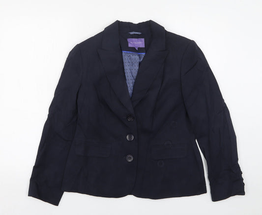 Autonomy Womens Blue  Polyester Jacket Suit Jacket Size 14