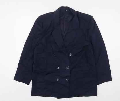 CandA Womens Blue  Polyester Jacket Suit Jacket Size 14
